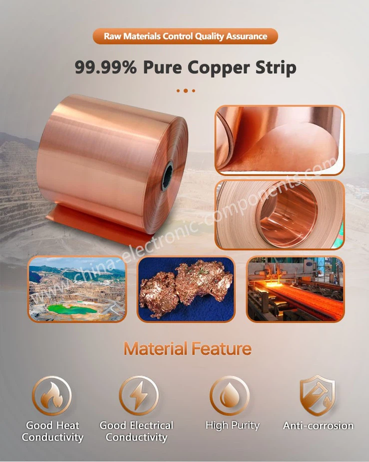 9999 Pure Copper Strip for In-Die Rivet Contacts 9999 Pure Copper Strip for In-Die Rivet Contacts
